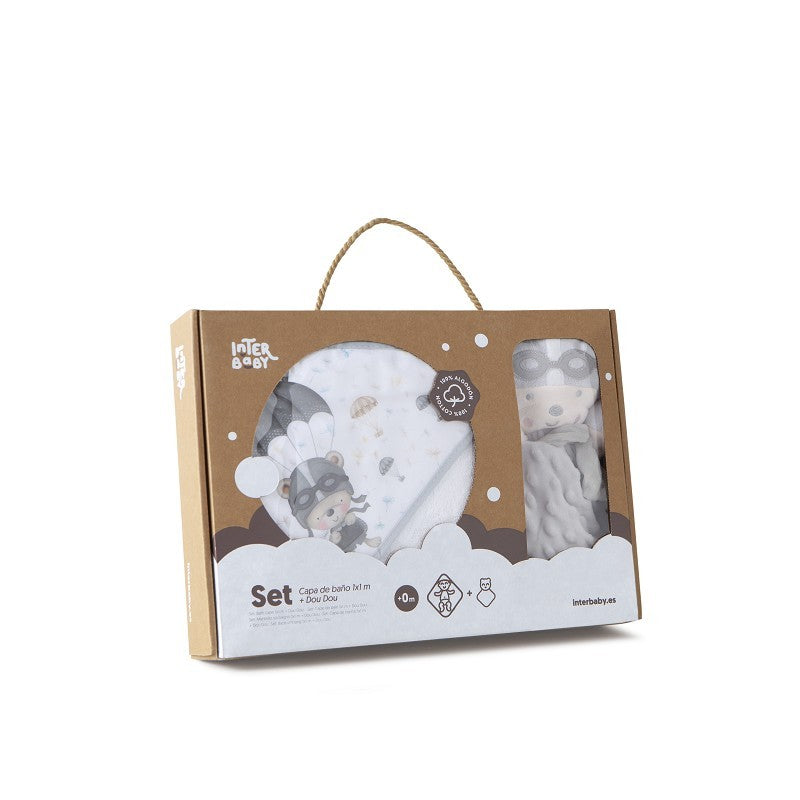 Set Capa de Baño Paracaidista + Doudou de Interbaby