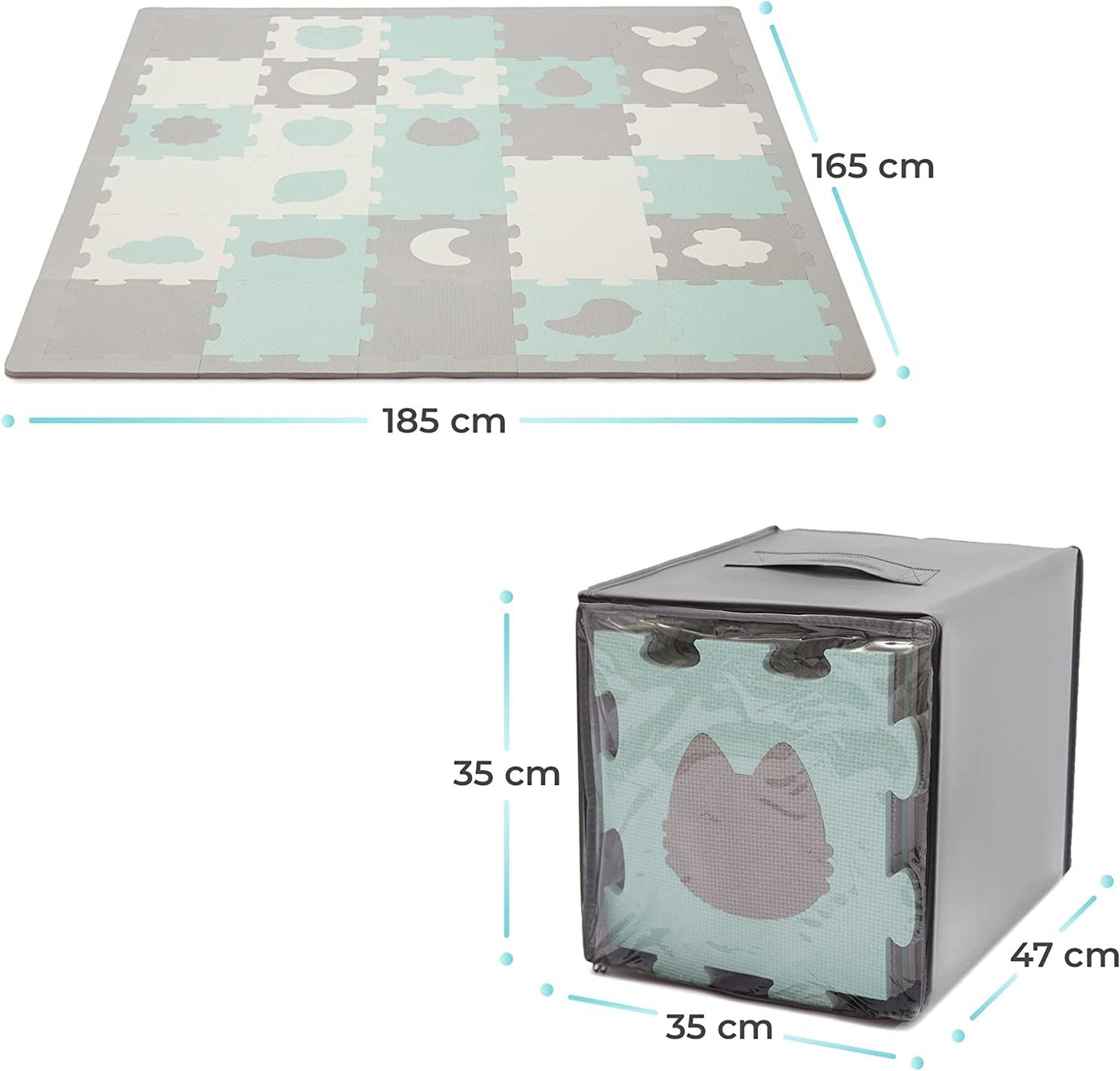 Alfombra puzzle para bebe LUNO SHAPES de Kinderkraft