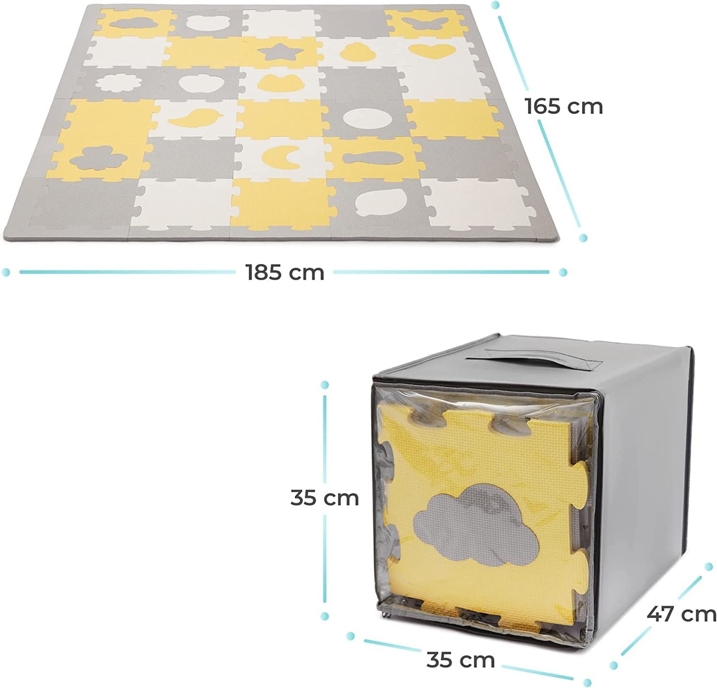 Alfombra puzzle para bebe LUNO SHAPES de Kinderkraft
