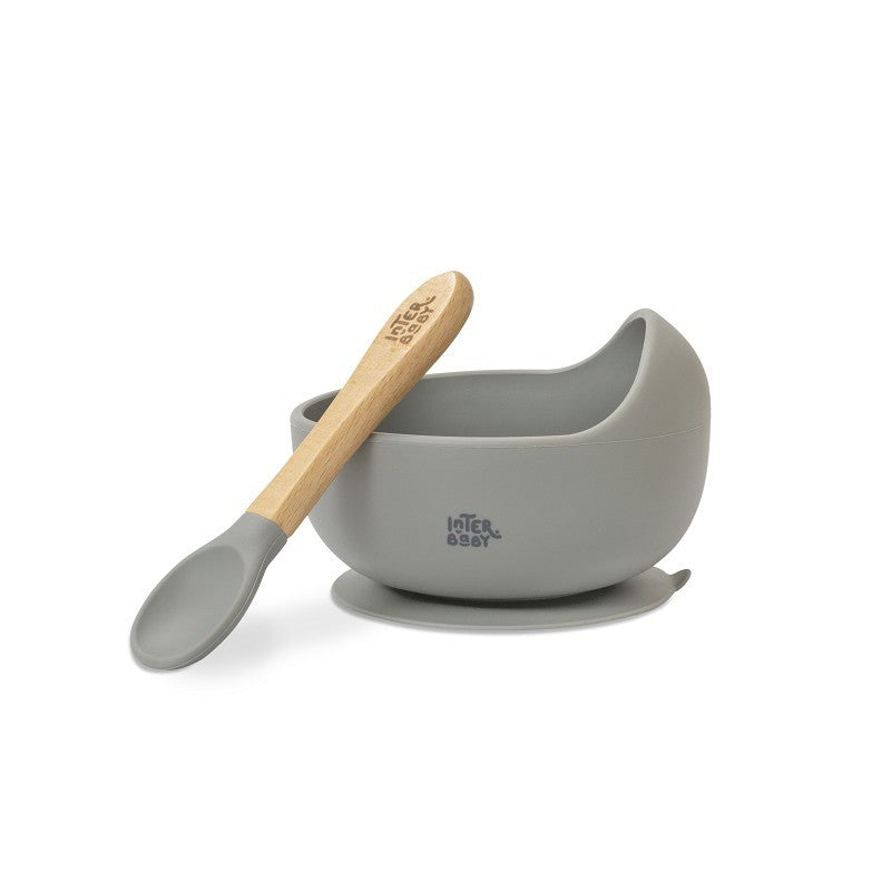 Cuenco con Ventosa + Cuchara de Silicona de Interbaby