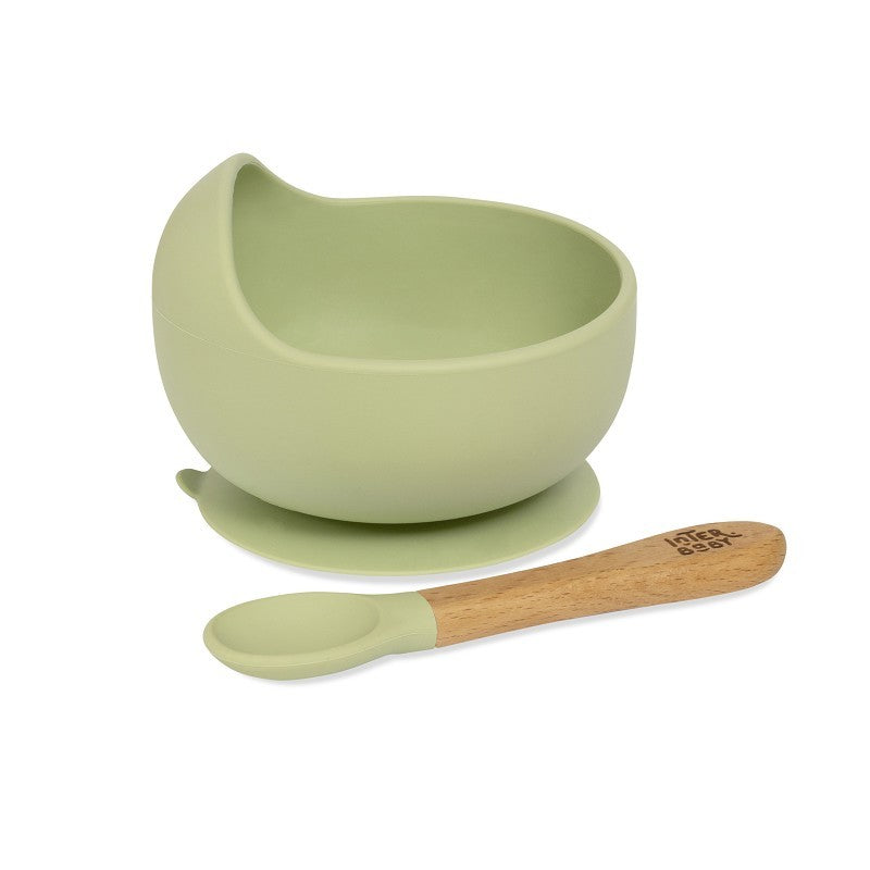 Cuenco con Ventosa + Cuchara de Silicona de Interbaby