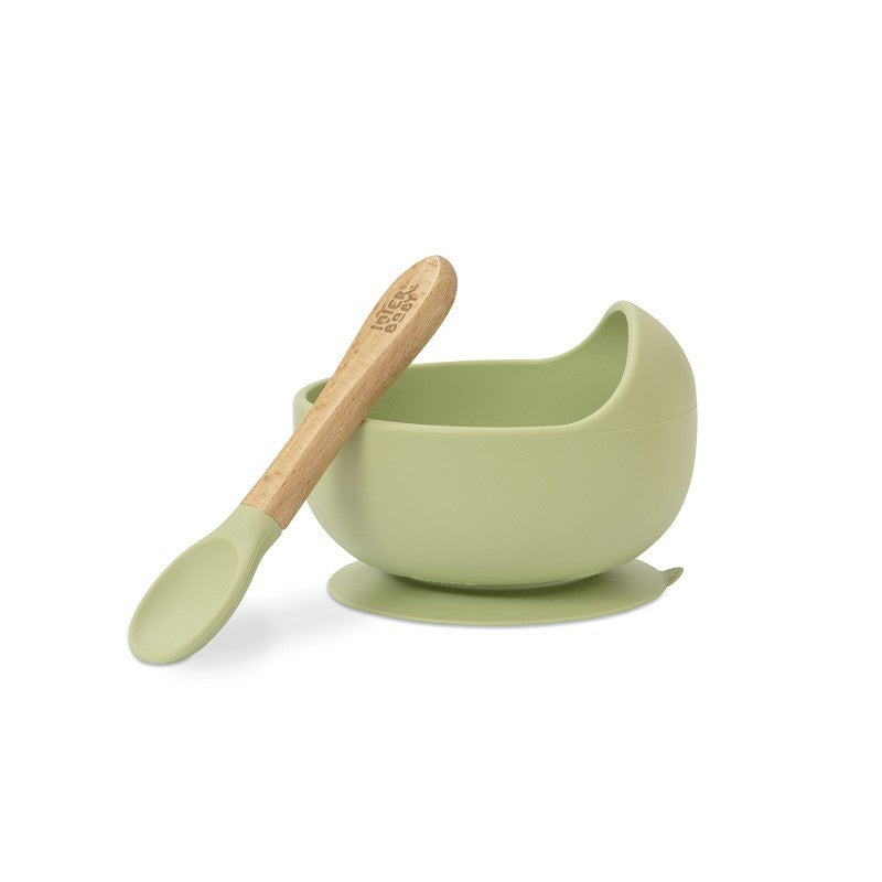 Cuenco con Ventosa + Cuchara de Silicona de Interbaby
