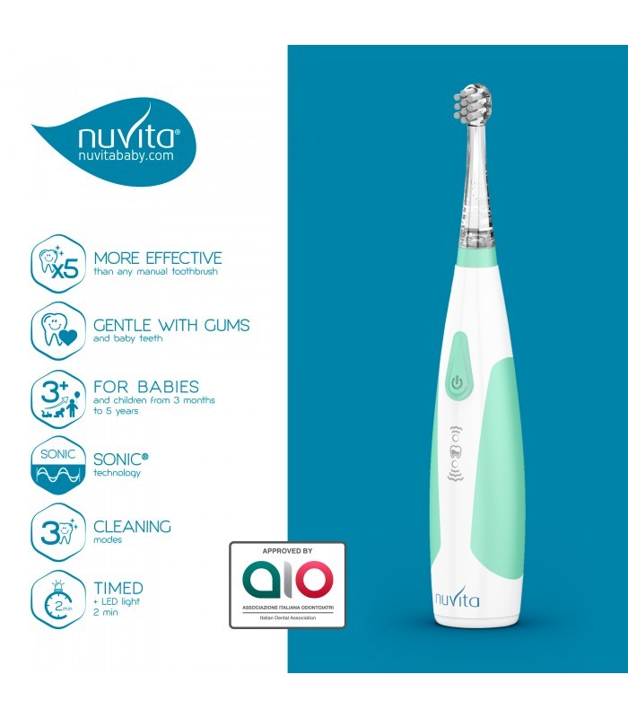Cepillo De Dientes Eléctrico Para Bebés y Niños Sonic Clean & Care Nuvita