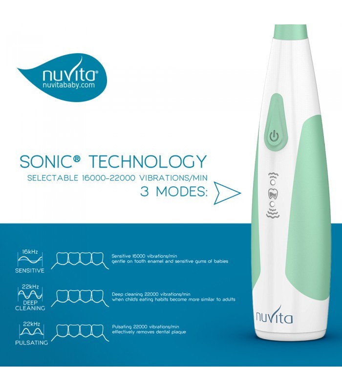 Cepillo De Dientes Eléctrico Para Bebés y Niños Sonic Clean & Care Nuvita