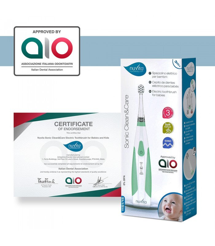 Cepillo De Dientes Eléctrico Para Bebés y Niños Sonic Clean & Care Nuvita