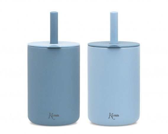 Set 2 Vasos de Silicona con Pajita de Kiokids