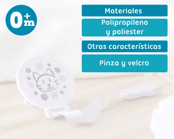 Pinza Sujetachupete Corazón/Estrella/Gatito de Kiokids