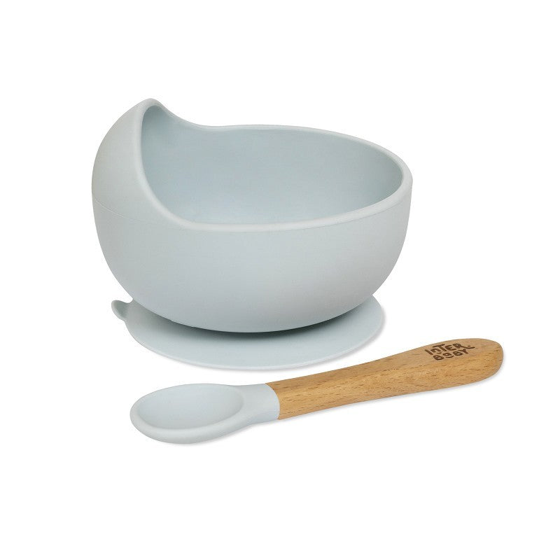 Cuenco con Ventosa + Cuchara de Silicona de Interbaby