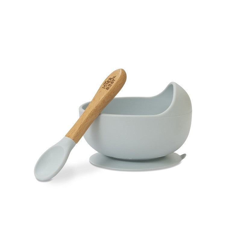 Cuenco con Ventosa + Cuchara de Silicona de Interbaby