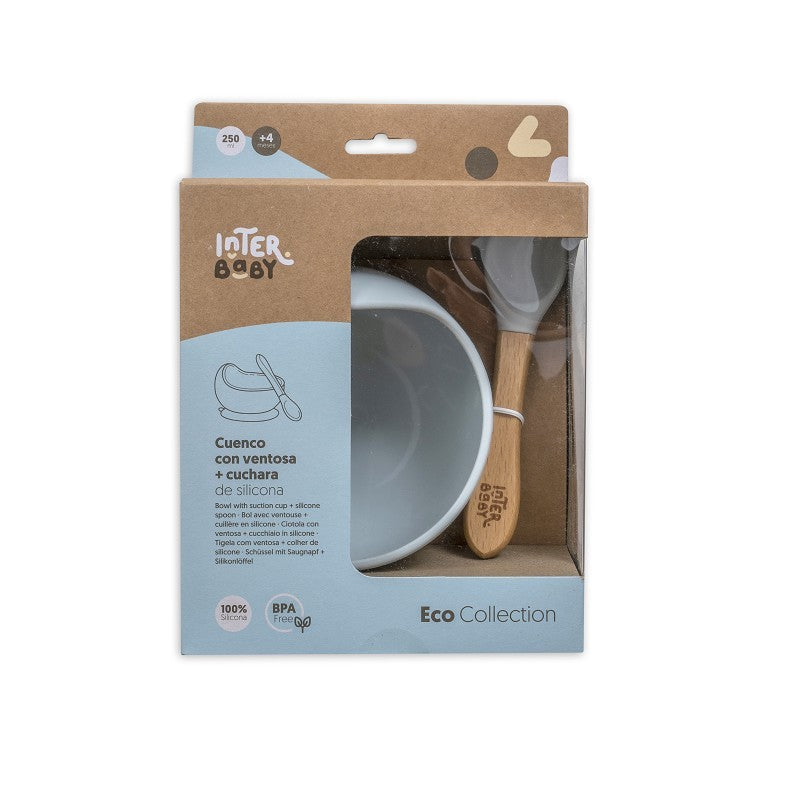 Cuenco con Ventosa + Cuchara de Silicona de Interbaby