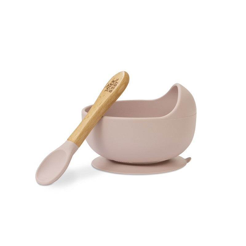Cuenco con Ventosa + Cuchara de Silicona de Interbaby