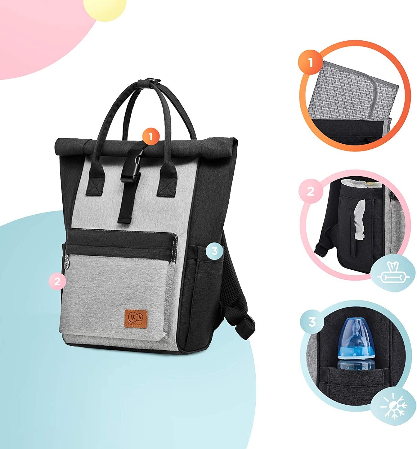 MOCHILA UNIVERSAL MOONPACK CONFETTI DE KINDERKRAFT