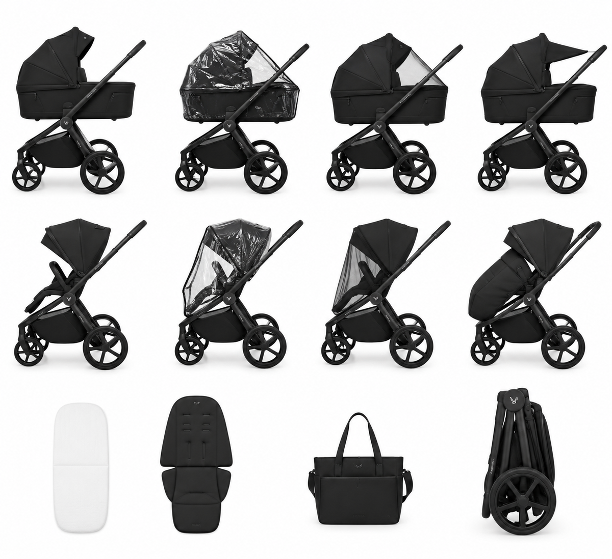 Coche Duo Fold Con Capazo Plegable Muuvo