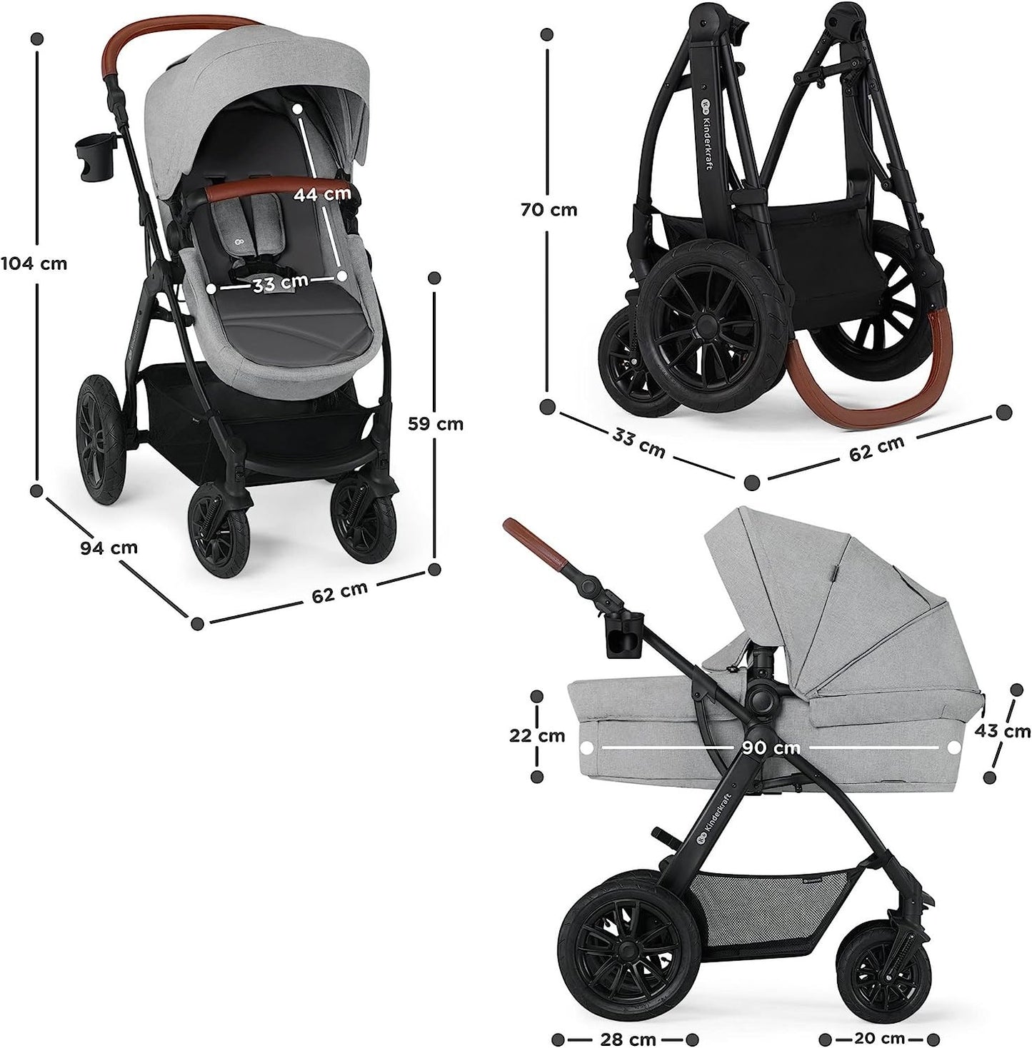 Carrito Bebé 3 en 1 XMOOV 2023 de Kinderkraft