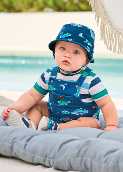 Peto corto de algodón sostenible con gorro para niño de Mayoral