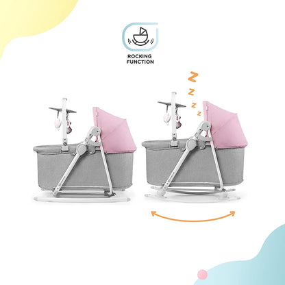 Columpio Bebé NOLA, 5 en 1, Balancín, Silla, Cuna, Rosa de Kinderkraft