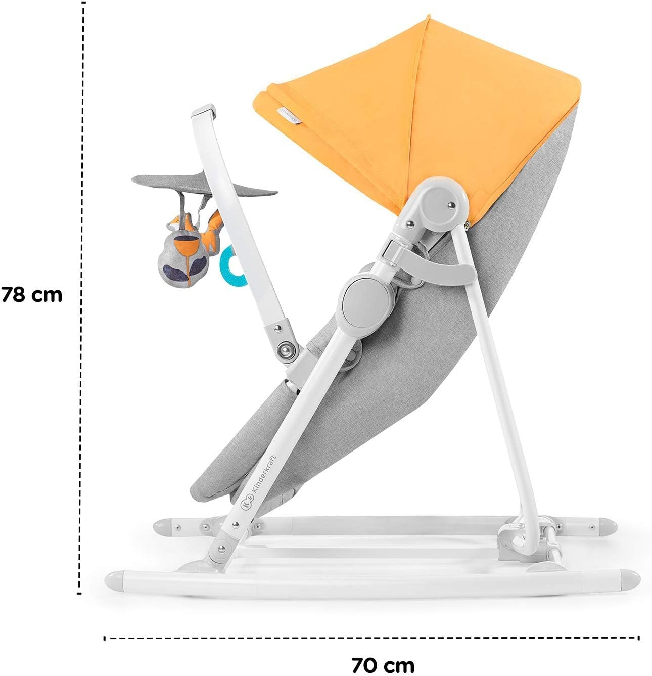 Columpio Bebé NOLA, 5 en 1, Balancín, Silla, Cuna, Rosa de Kinderkraft