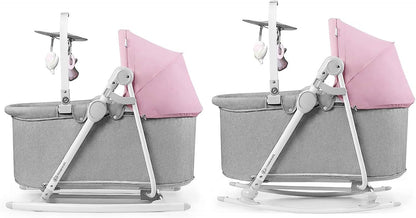 Columpio Bebé NOLA, 5 en 1, Balancín, Silla, Cuna, Rosa de Kinderkraft