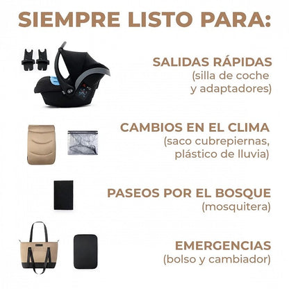 Cochecito Prime 2 de Kinderkraft - Trio 3 en 1
