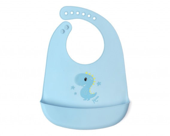 Babero blandito de silicona Conejito/Dino de Kiokids