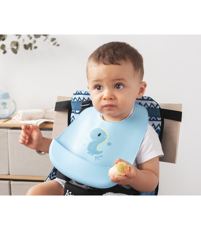 Babero blandito de silicona Conejito/Dino de Kiokids