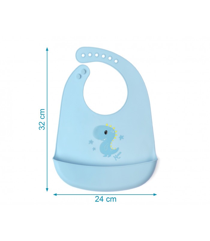 Babero blandito de silicona Conejito/Dino de Kiokids