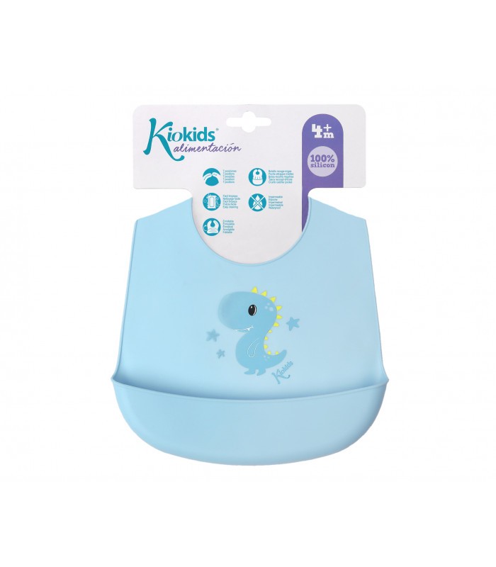 Babero blandito de silicona Conejito/Dino de Kiokids