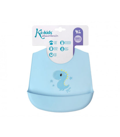 Babero blandito de silicona Conejito/Dino de Kiokids