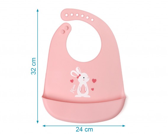 Babero blandito de silicona Conejito/Dino de Kiokids