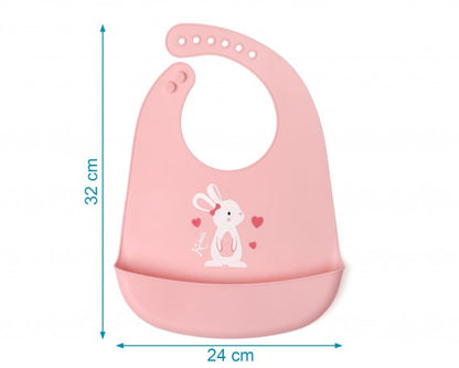 Babero blandito de silicona Conejito/Dino de Kiokids