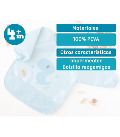 Babero impermeable con mangas Conejito/Dino de Kiokids