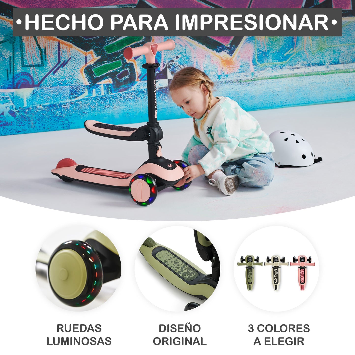 Bicicleta correpasillos 2 en 1 - HALLEY Kinderkraft bicicleta y patinete
