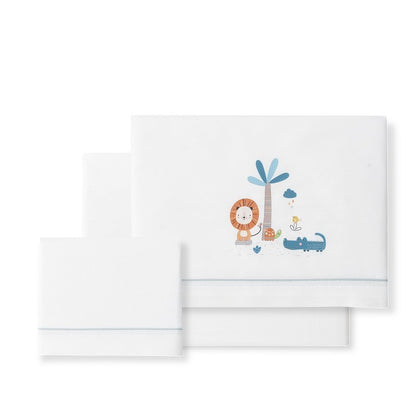 Tríptico cuna 100% algodón León Palmera + chupetero de Interbaby