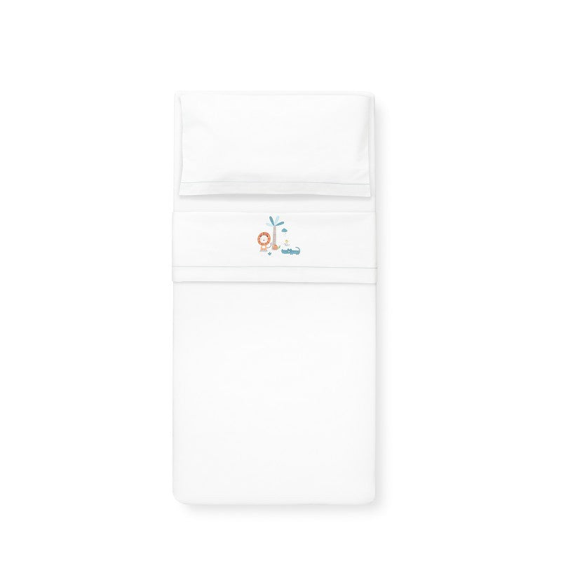 Tríptico cuna 100% algodón León Palmera + chupetero de Interbaby