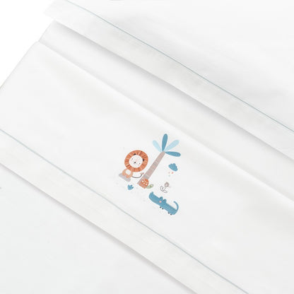 Tríptico cuna 100% algodón León Palmera + chupetero de Interbaby