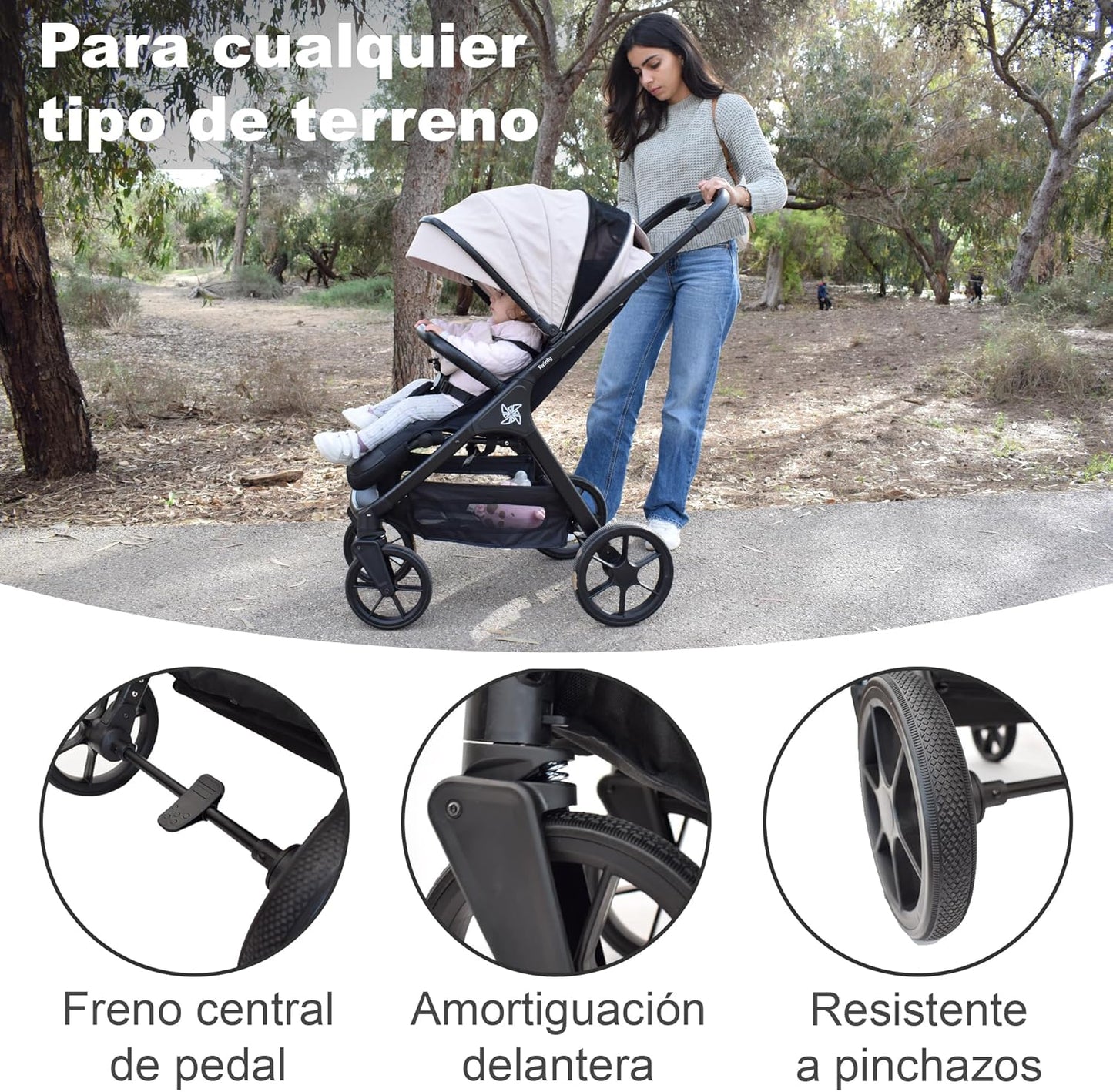 Silla de paseo Bebé Capota XXL Plegable 22Kg Spacely de Twinly