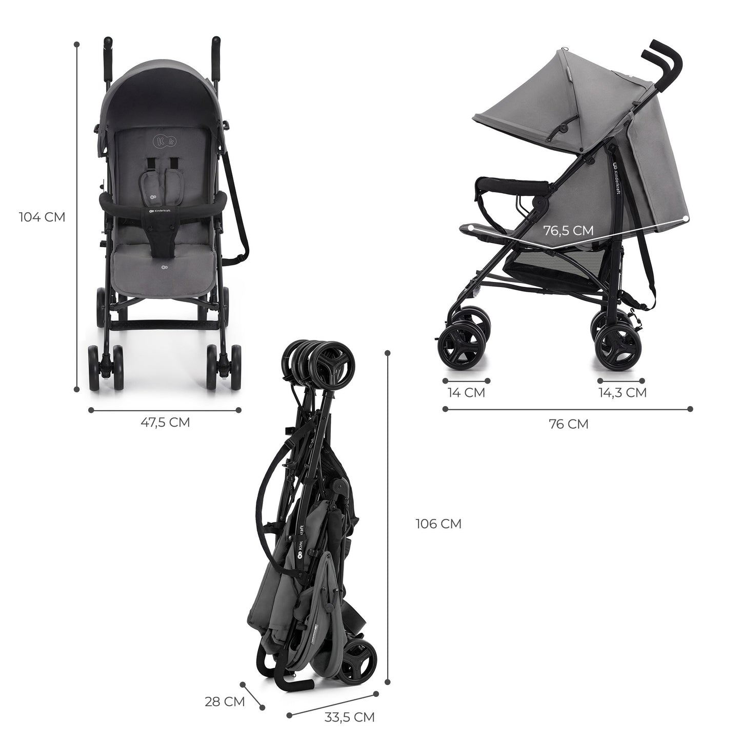 Silla de paseo ligera TIK de Kinderkraft