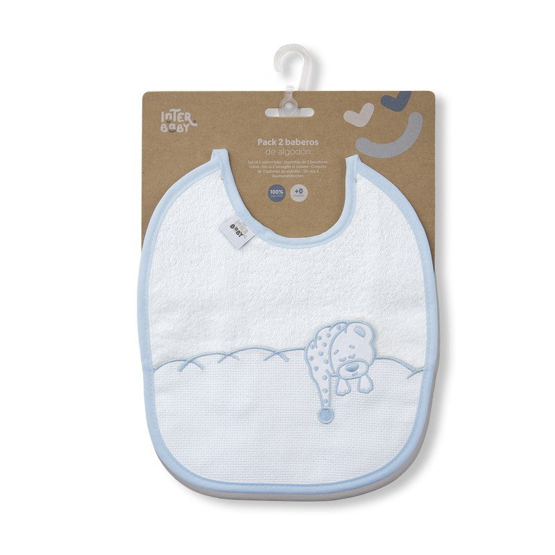 Pack 2 baberos Osito Dormilón de Interbaby
