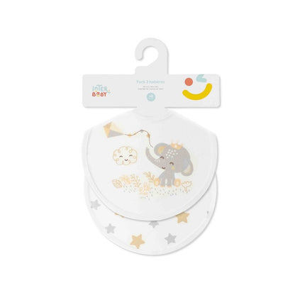 Pack 2 baberos Elefante/Estrellas de Interbaby