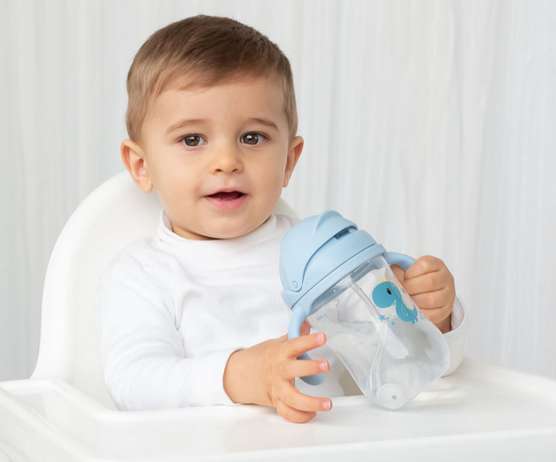 Taza de aprendizaje con asas Dino/Conejito  300 ml de Kiokids