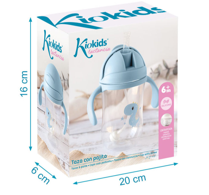 Taza de aprendizaje con asas Dino/Conejito  300 ml de Kiokids