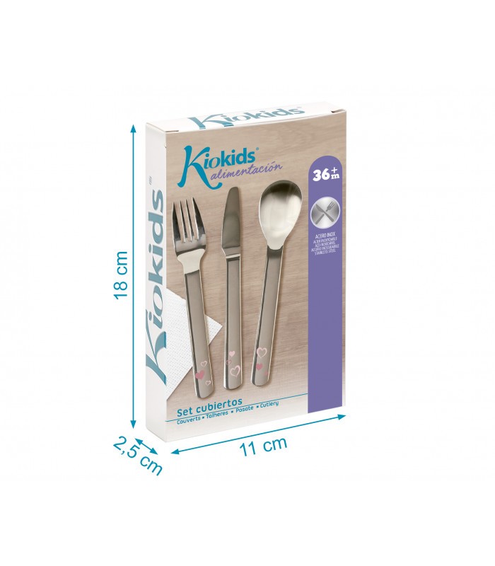 Cubiertos infantiles de acero inoxidable de Kiokids