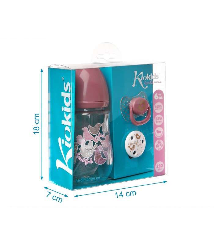 Set Biberón + Chupete + Chupetero pinza de Kiokids