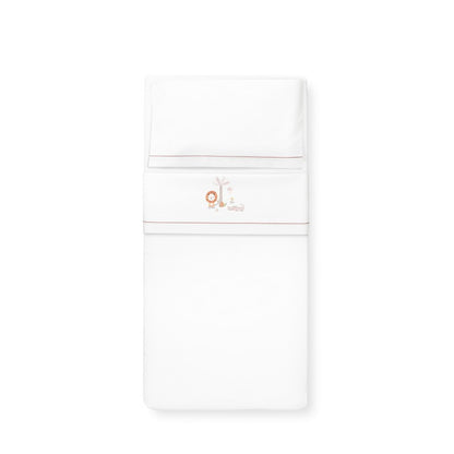 Tríptico cuna 100% algodón León Palmera + chupetero de Interbaby