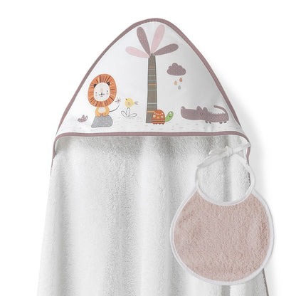 Capa de baño + babero León Palmera de Interbaby