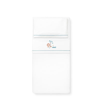Tríptico cuna 100% algodón León Palmera + chupetero de Interbaby
