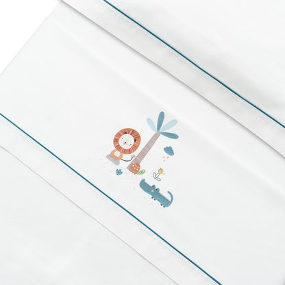 Tríptico cuna 100% algodón León Palmera + chupetero de Interbaby