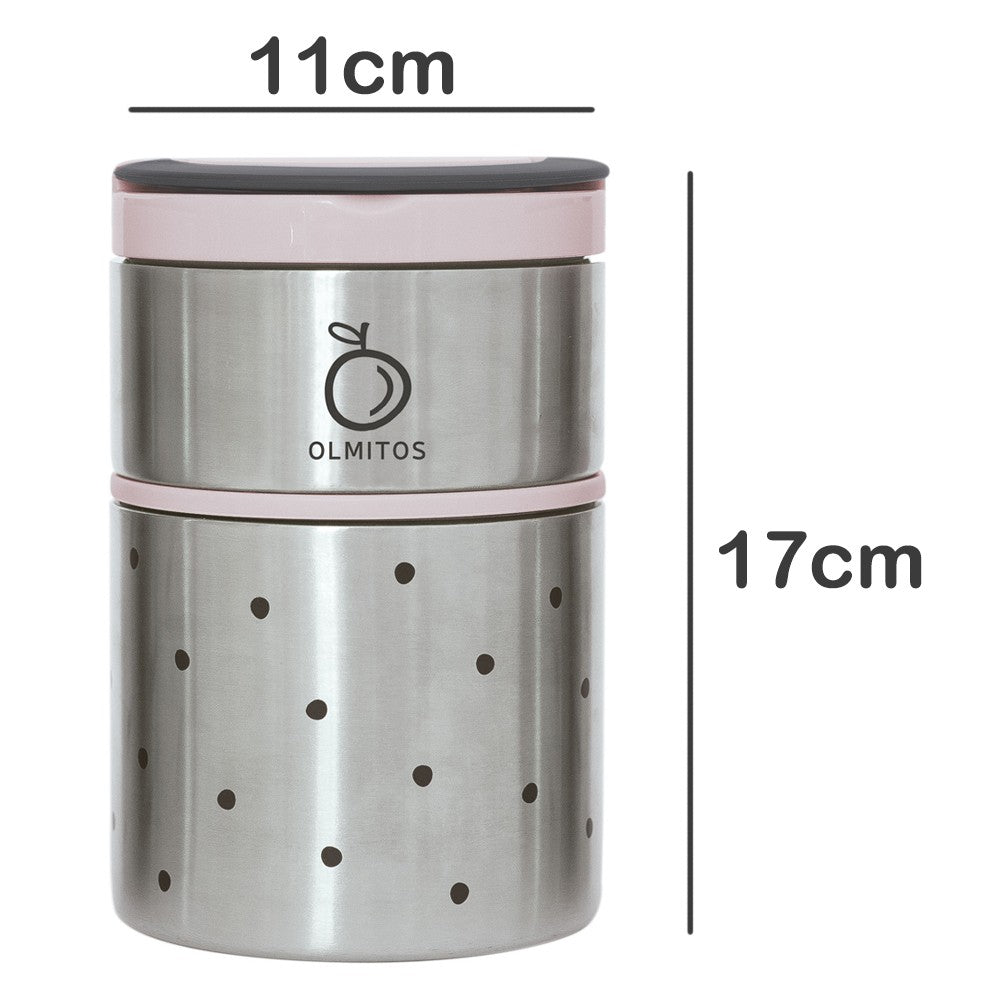 Termo Papillero para sólidos bebé Olmitos - 2 compartimentos de acero inox