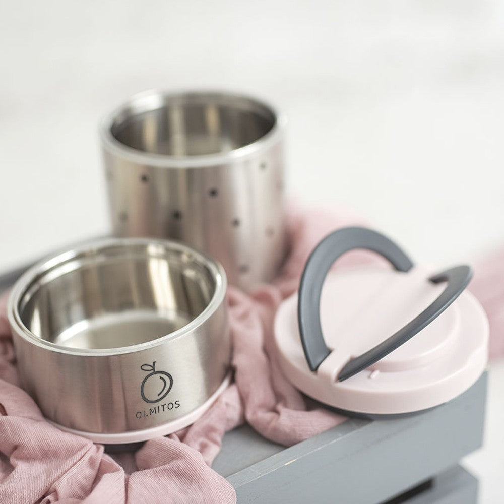 Termo Papillero para sólidos bebé Olmitos - 2 compartimentos de acero inox