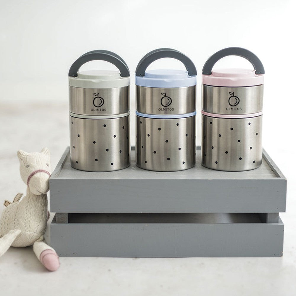 Termo Papillero para sólidos bebé Olmitos - 2 compartimentos de acero inox